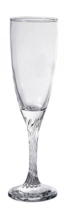 verre flutte pied torsadé
